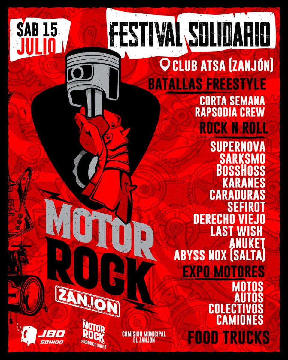 SDEROCK's tweet photo. #MotorRock

Festival Solidario desde las 14 hs.

Este sábado Rock en #SantiagodelEstero 

https://t.co/0RAPC3ZFPm https://t.co/9jV7XvMWGd