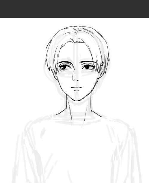 あんまり描いたことない種類の顔 線画でイメージ固めようとしがち 