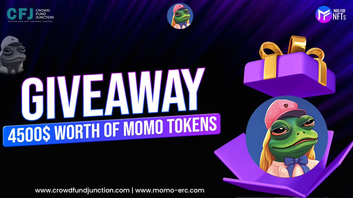 AgusWar90455236's tweet photo. MOMO X CFC Airdrop
Reward Pool $4500 (Random 200 Winner)

Link : https://t.co/lJjpnKrakp
Follow Twitter &amp; Retwet
Join Telegram
Submit Wallet BSC

🕙 Event Duration : 
2023-07-10 | 2023-07-13

#Airdrop #Giveaway #gleam #FCFS #givelab #binance #IDO #NFT #Freemint #Whitelist #ETH https://t.co/jEtyZXnvhE