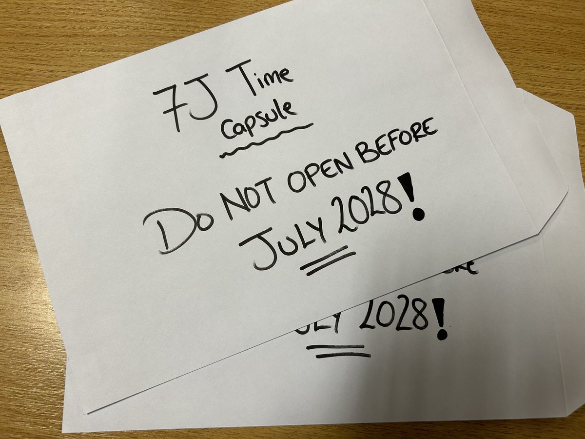 Today, our new Year 7 students have written time capsule reflections and written letters to their future self; these will now be locked away and given back to the students on their last day in Year 11 ✉️