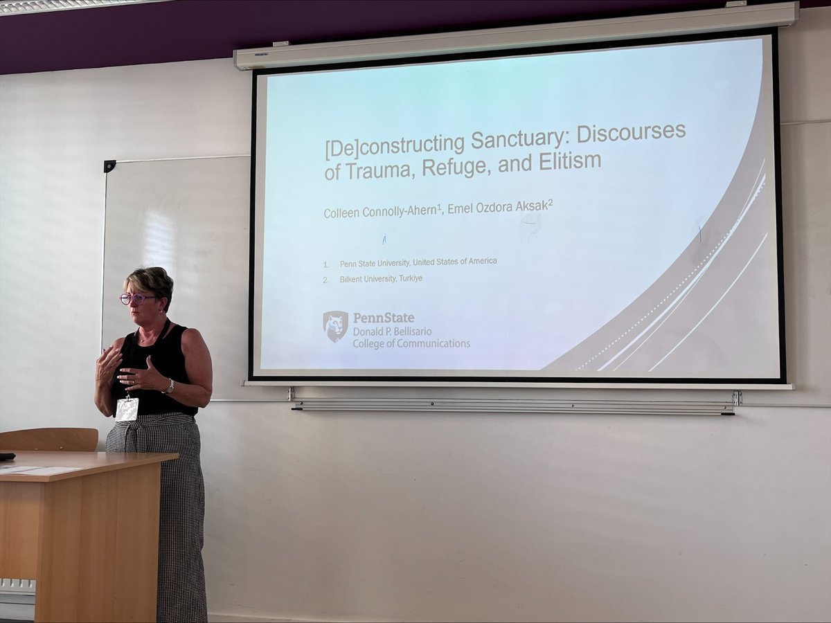 PSUCOMMGradEd's tweet image. Faculty @connolly_ahern presents her research at #IAMCR2023 #IAMCR23.