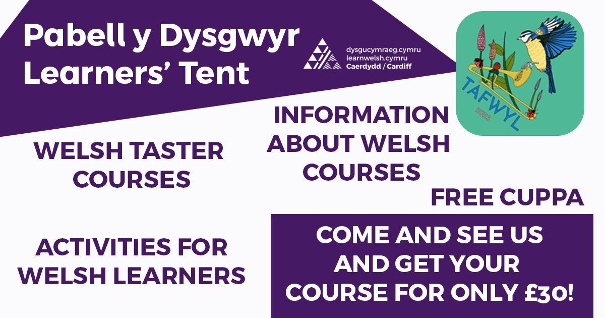 Are you in Cardiff this weekend? Come along to @Tafwyl at Bute Park and find out about learning Welsh. Collect a code too and get your course for only £30😀 @CardiffCityFC @cardiffuni @VisitCardiff @WeAreCardiff @Cardiff_Rugby @cardiffonline @CardiffCAMRA