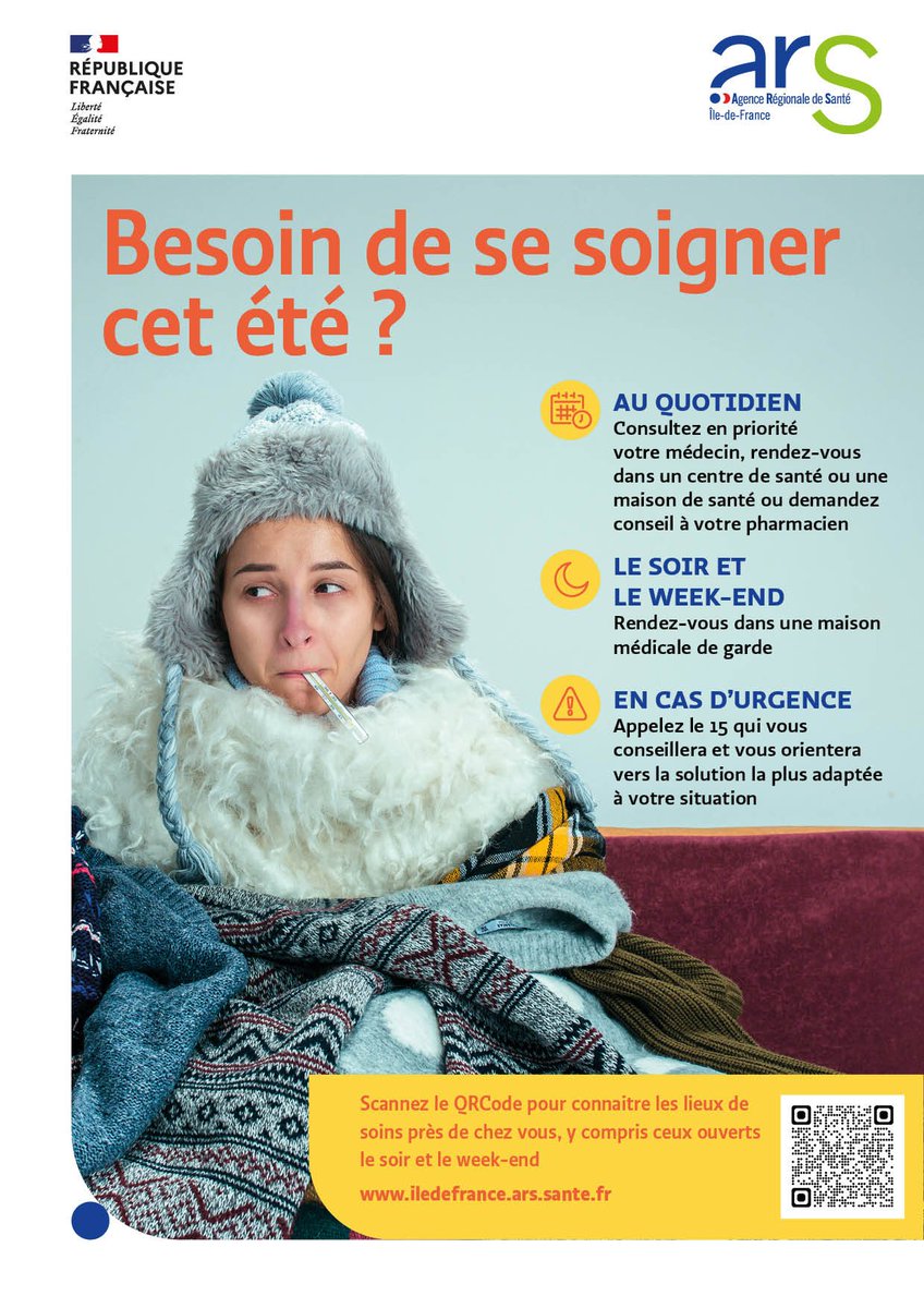 #SeSoignerCetEté | Vous avez un besoin urgent de consulter ? En l'absence de votre médecin, des lieux de soins peuvent vous accueillir sans rendez-vous en semaine, le soir ou le week-end.
Retrouvez-les sur notre cartographie ici : bit.ly/46Im0WU