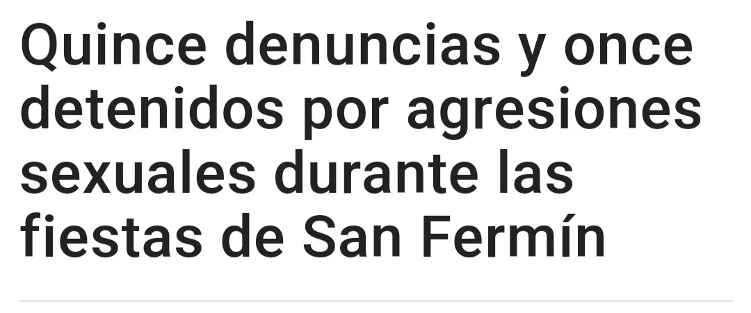 ¿Alguien puede pasarme el dato de mujeres detenidas por agredir sexualmente a un hombre en lo que va de San Fermines? Es para poder contrarrestar el gran argumento de los que dicen que ellos ni machismo, ni feminismo, sino igualdad. Que lo que hay ahora son peligrosas hembristas.