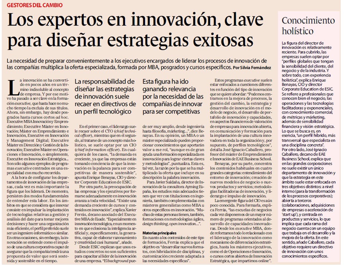 XavierFerras's tweet photo. Expertos en #innovacion , una profesión de futuro hacia la cual se orienta el #management. Con mis opiniones, en @expansioncom
@Esade #DoBetter #EsadeEMBA https://t.co/9tLxH5vtjV