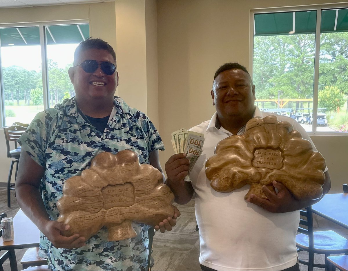 liveoaksgolf's tweet photo. Congrats to Mr. Martin (L) &amp; Mr. Chapman (R) for winning the #LiveOaks4Ball2023 #ChampionshipFlight - We thank our title sponsor @PRRofficial for their support! See y’all next year! #BestGreens #ColdestBeer https://t.co/uNJL6Fk5Eu