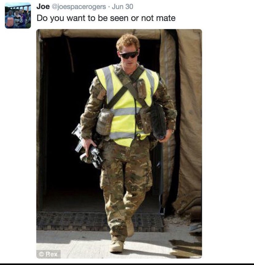 CovertArms's tweet photo. Clashing camo can be problematic. This is an extreme, but it illustrates the point. Not only is this relevant to actual patterns but also to behaviors. Most commonly I see this in people trying too many disguises at once and ending up giving themselves away. https://t.co/txUwe4mgPK