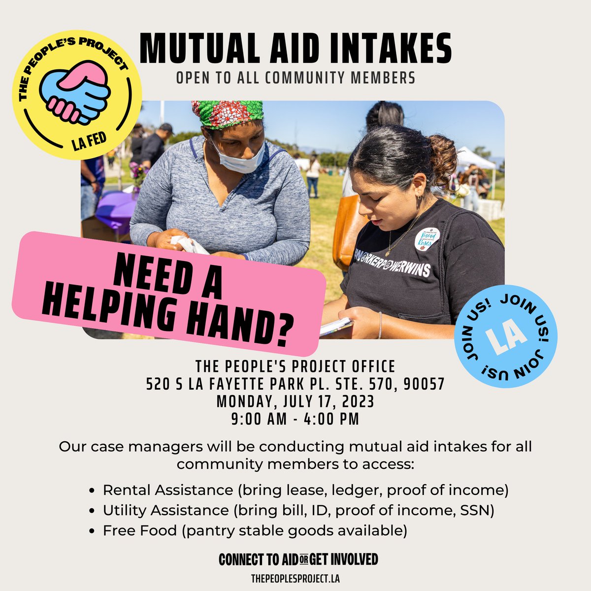 🚨 COMMUNITY EVENT ALERT 🚨 Los Angeles, mark your calendars! Our team wants to help you with whatever you need | NO APPOINTMENT REQUIRED, ALL ARE WELCOME, TELL EVERYONE! 💛 #EmpoweringCommunity #BlockByBlock