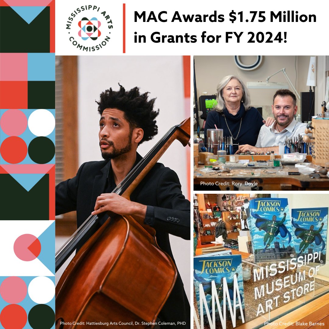 MAC is pleased to announce it is investing over $1.75 million through grants in more than 337 organizations, schools, and individual artists across the state for the fiscal year 2024! To find out more, visit arts.ms.gov/mac-awards-1-7…