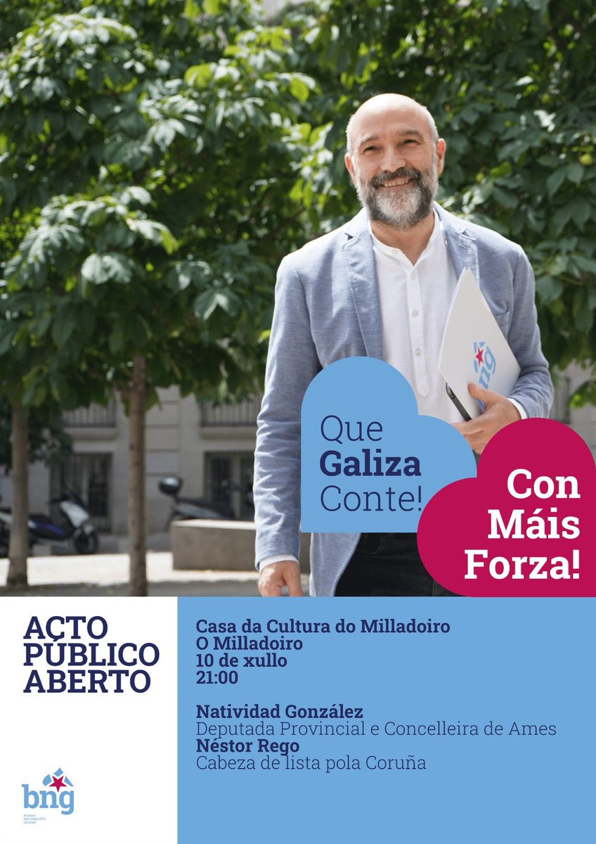 BNG_Compostela's tweet photo. Hoxe as 21h no Milladoiro. Vémonos!👇 https://t.co/EOTClWSpFQ