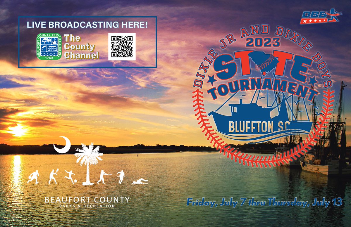 bftcountysc's tweet photo. Everyone at Beaufort County Parks and Recreation as well as everyone at the County Channel is working hard this week for the #DixieBoysBaseball State Tournament. Follow the QR code below to watch all games LIVE. #Baseball #BeaufortCounty #dixiebaseball https://t.co/dDldnbRF4T