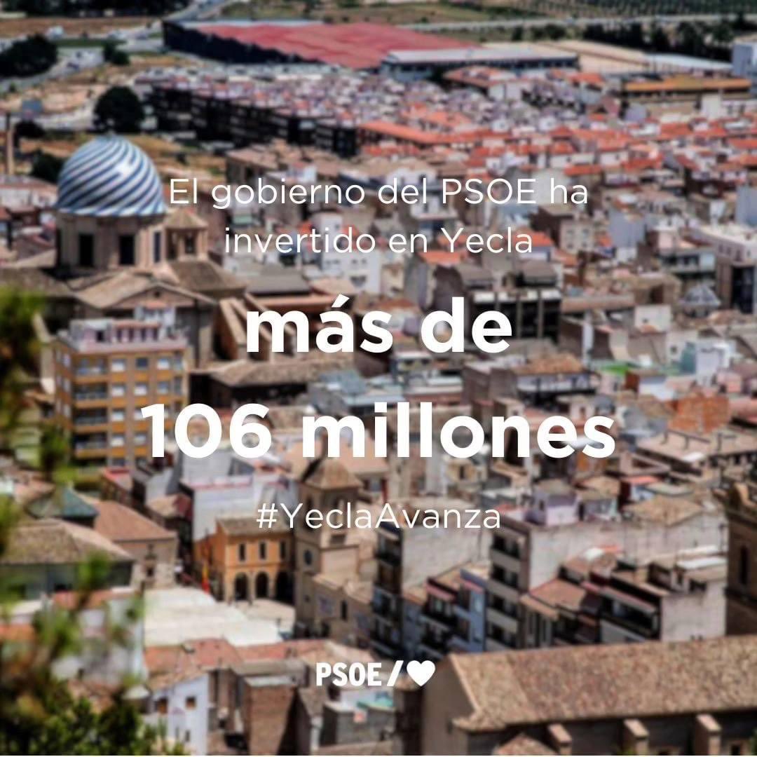 DavidCastle_'s tweet photo. Nunca un Gobierno de 🇪🇸 invirtió tanto en Yecla: 106 millones esta legislatura

📍A-33 Yecla-Caudete 92.000.000€

📍Comisaria de Policía Nacional 4.100.000€

📍Cazadores 2.632.694€

📍Capilla de las Angustias 884.500€

📍Mercado 660.614€

Datos frente a relato
#LaMejorEspaña https://t.co/UYjSzAy2xj