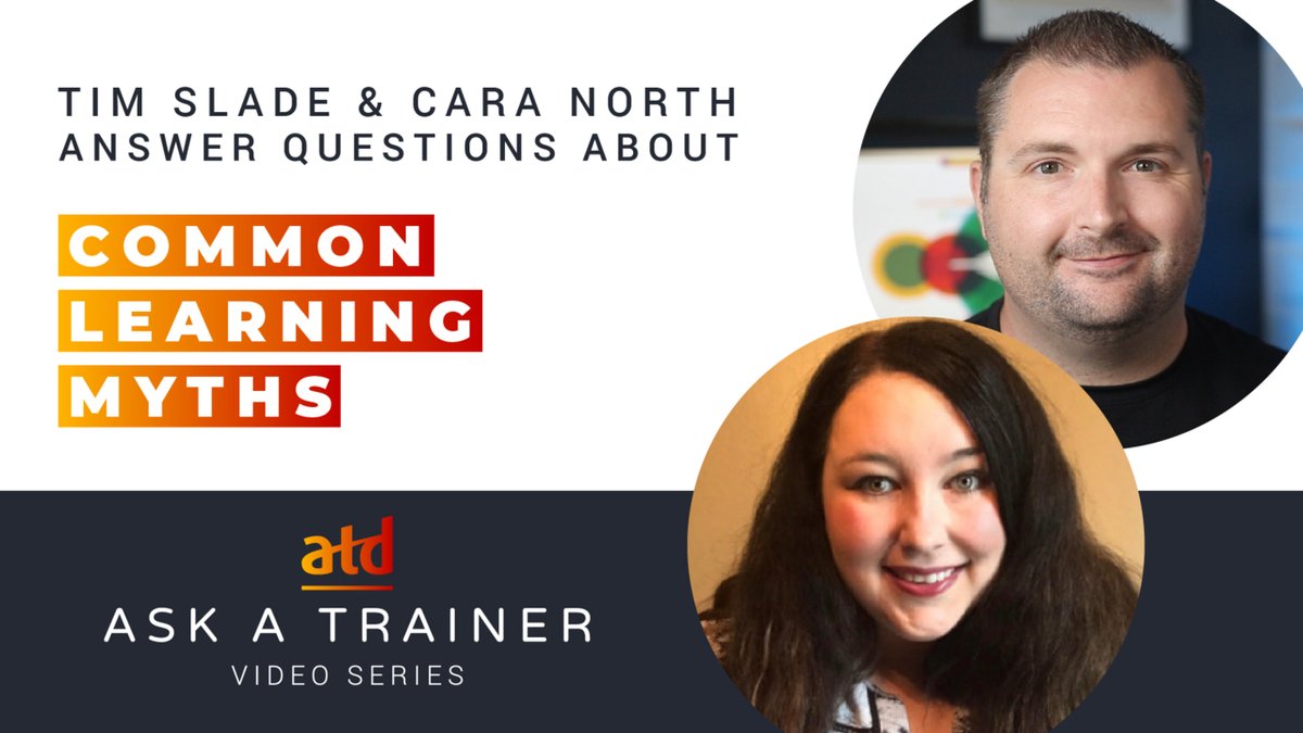 atd's tweet image. Award-winning learning experience leader, Cara North, joins Tim Slade on ATD&apos;s Ask a Trainer series to answer your questions about common learning myths. bit.ly/3rgTqvs

Stay tuned tomorrow, we have an exciting announcement to share with you!
#LearningExperiences