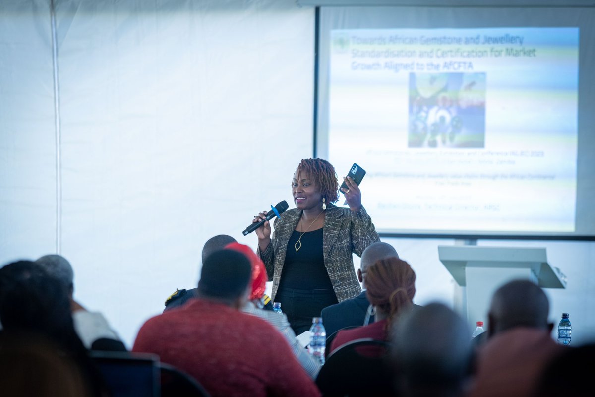 #AGJEC2023 :Monica Gichuhi from @virtugem  PLC <a href="/agecafrica/">Africa Gem Exhibition and Conference</a>  moderates and presents on “the Journey towards the Zambia and Kenya National Gem Cuts” 
#AfCFTA #Gemstones #Jewellery