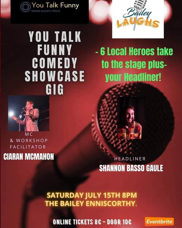 MartinAlison's tweet photo. Am taking part in this comedy gig Saturday in The Bailey, Enniscorthy with my fellow 'You Talk Funny' classmates. Since I can count on one finger how many times I have been onstage, it's going to be a scream! https://t.co/Bs6RzcPUBn