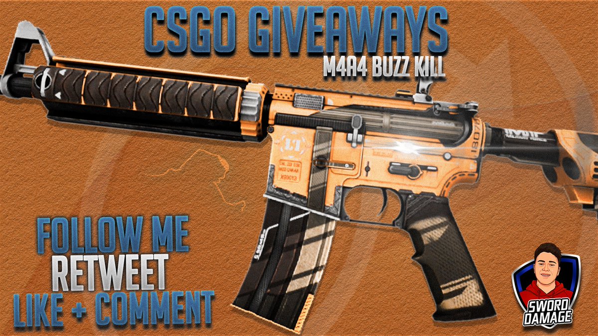 SwordDamage's tweet image. 🎁🔥 M4A4 - BUZZ KILL 🔥🎁

To Enter:
✅-Retweet &amp;amp; Follow
@SwordDamage

✅-Subscribe &amp;amp; Like: youtu.be/VPAF7HplSAA

and have 0.5$ every user on video CODE: SDAMAGE key-drop.com/?code=SDAMAGE

previous giveaway winner is at the end of this video
#CSGO #CSGOGiveaway