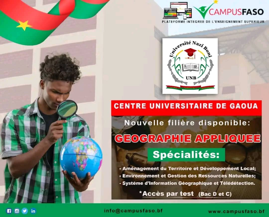 roland30417's tweet photo. 🔴🇧🇫#orientation_scolaire_et_Professionnelle. 📚
À l'attention des #nouveaux_bacheliers et des Étudiants du Burkina Faso. Ouverture d'une nouvelle filière de formation au Centre Universitaire de Gaoua. 👇👇👇👇⬇️
#CampusFaso
#Ciospb https://t.co/vlsETUxTrr