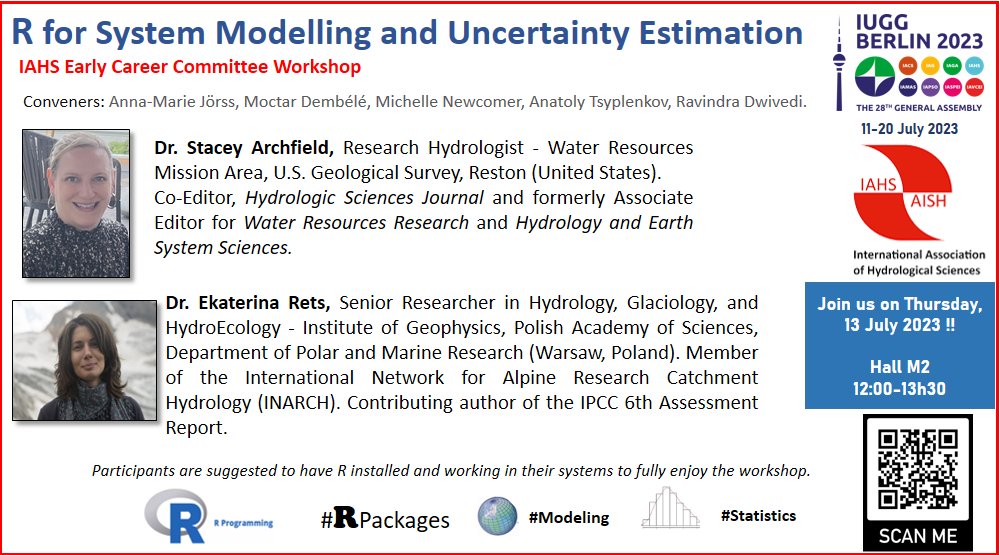 Join our #workshops at #IUGG2023 in Berlin. Four key sessions delivered by special guest speakers!!
Pre-Registration: lnkd.in/d4NBHNsV
Organized by the Early Career Committee (#ECC) of the #IAHS.