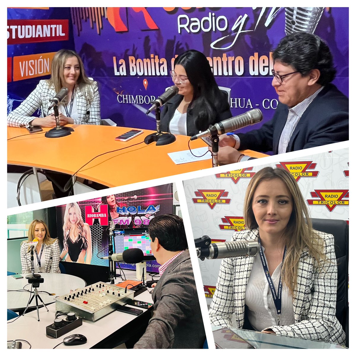 chimborazoCJ's tweet photo. #AgendaTeritorial| La Dra. Sylvia Estrella @Sylvi_ta Directora del Centro Nacional de Mediación de la Función Judicial  @MediacionCJ cumple agenda en #Chimborazo, en las primeras horas atendió entrevistas radiales en  @radiohola #Tricolor @RADIOBONITA893

#PazJusticiaYVerdad https://t.co/nD28QMUImu