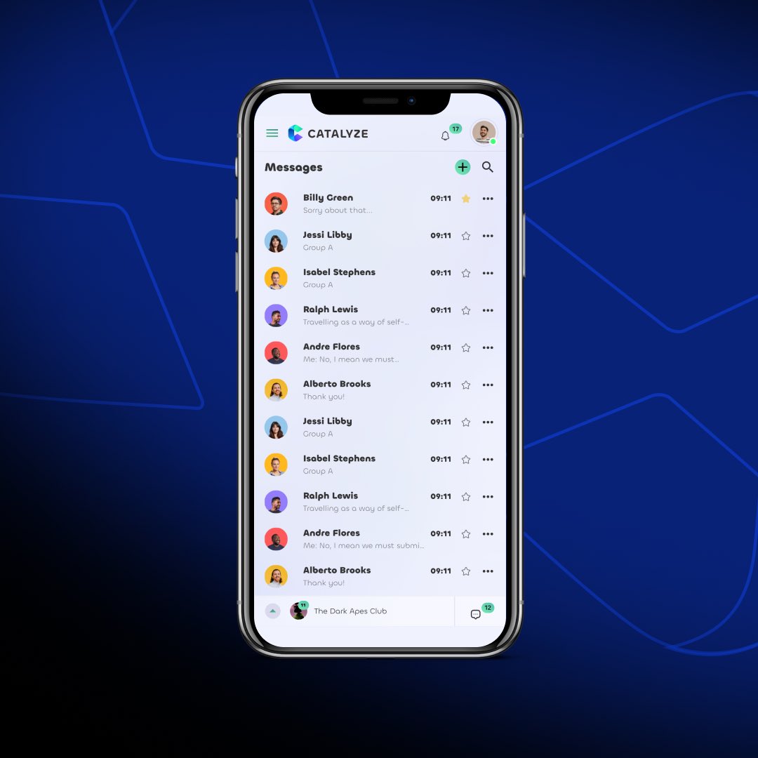 catalyze_one's tweet photo. Sneak peak of a mobile chat experience on Catalyze.

Can’t wait to have you guys test it out! https://t.co/4pSfPOOGxA