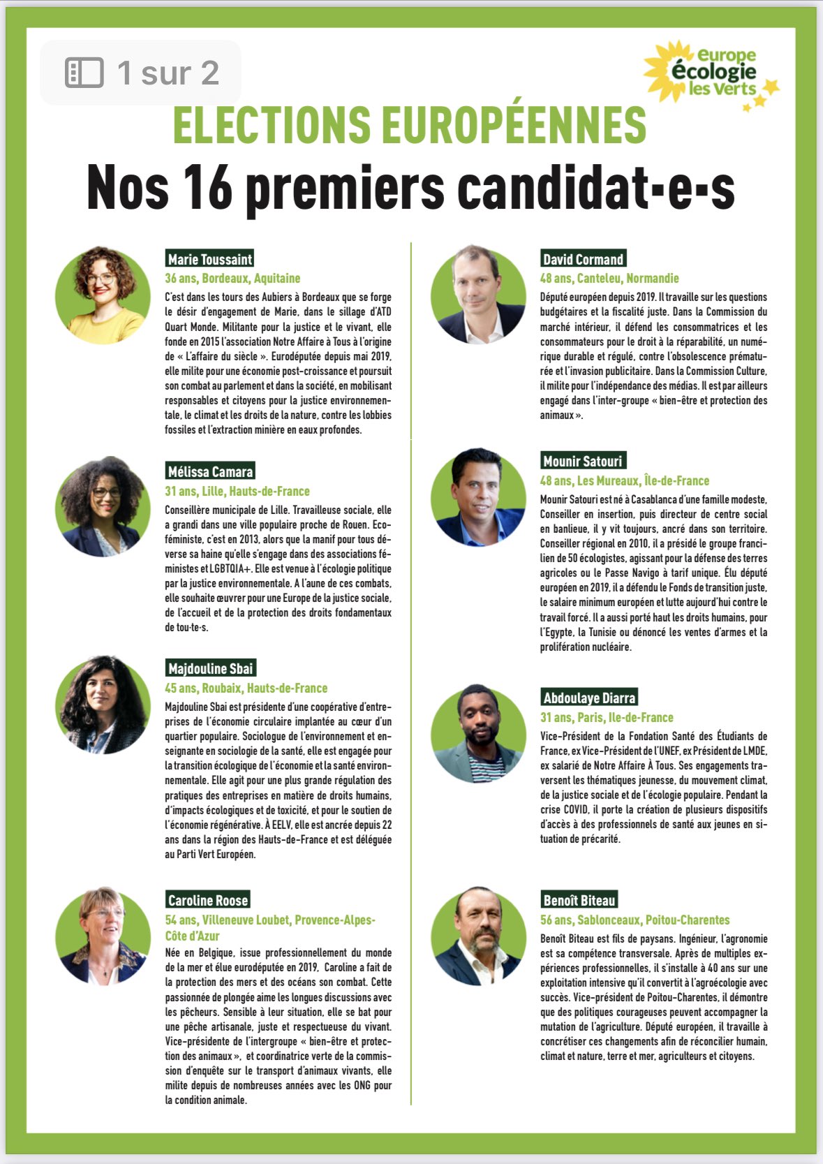 Marine Tondelier on Twitter "🟢 Très fière de vous présenter les 16