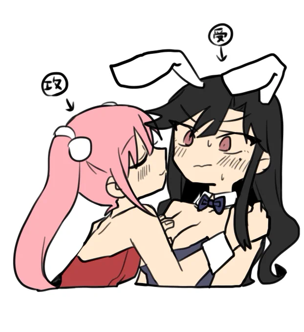 バニーちゃん百合 #創作百合 