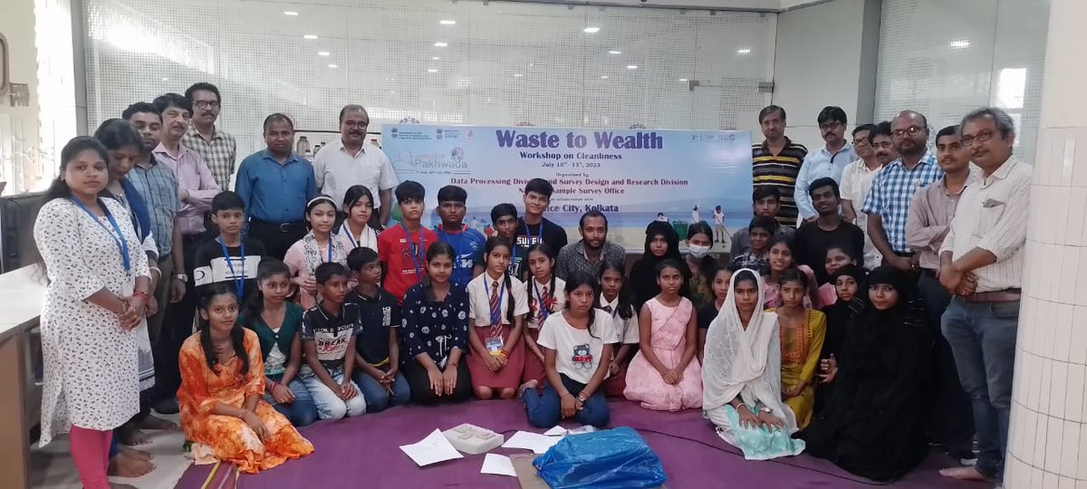 SDRD_NSSO's tweet photo. An initiative of SDRD &amp; DPD of NSSO with M/O Culture: Thirty underprivileged children taking part in a Workshop "Waste to Wealth"  for recycling daily wastes to handicrafts of domestic use.

@goistats @swachhmospi
#swachhmospi #SwachhtaPakhwada #swachhNSSO #swachhSDRD #swachhDPD https://t.co/YCQV6wo2LQ