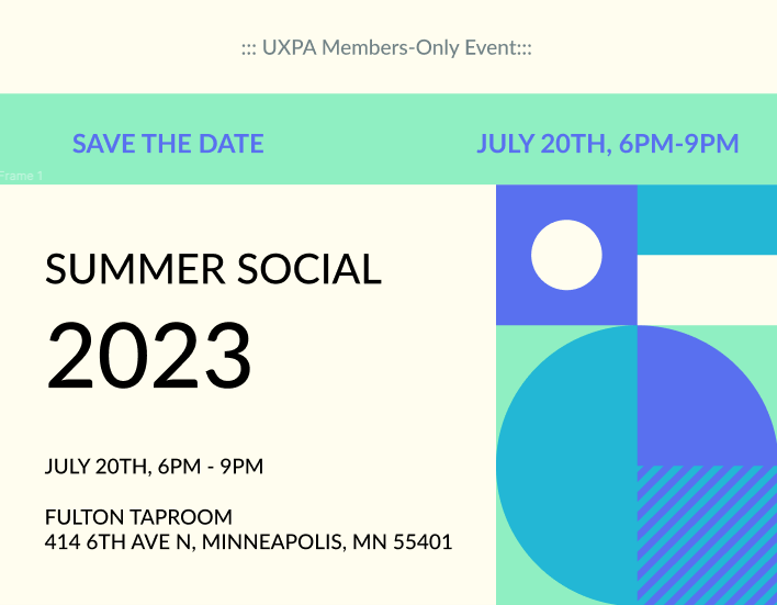 Get Excited! Our Summer Social is right around the corner on July 20th at the Fulton Taproom. 

There are still some spots available!
Members only! Register Now------&gt; uxpamn.org/event-5270003

#uxjobs #uxpa2023 #uxpamn #summersocial #userexperience #userexperiencedesign