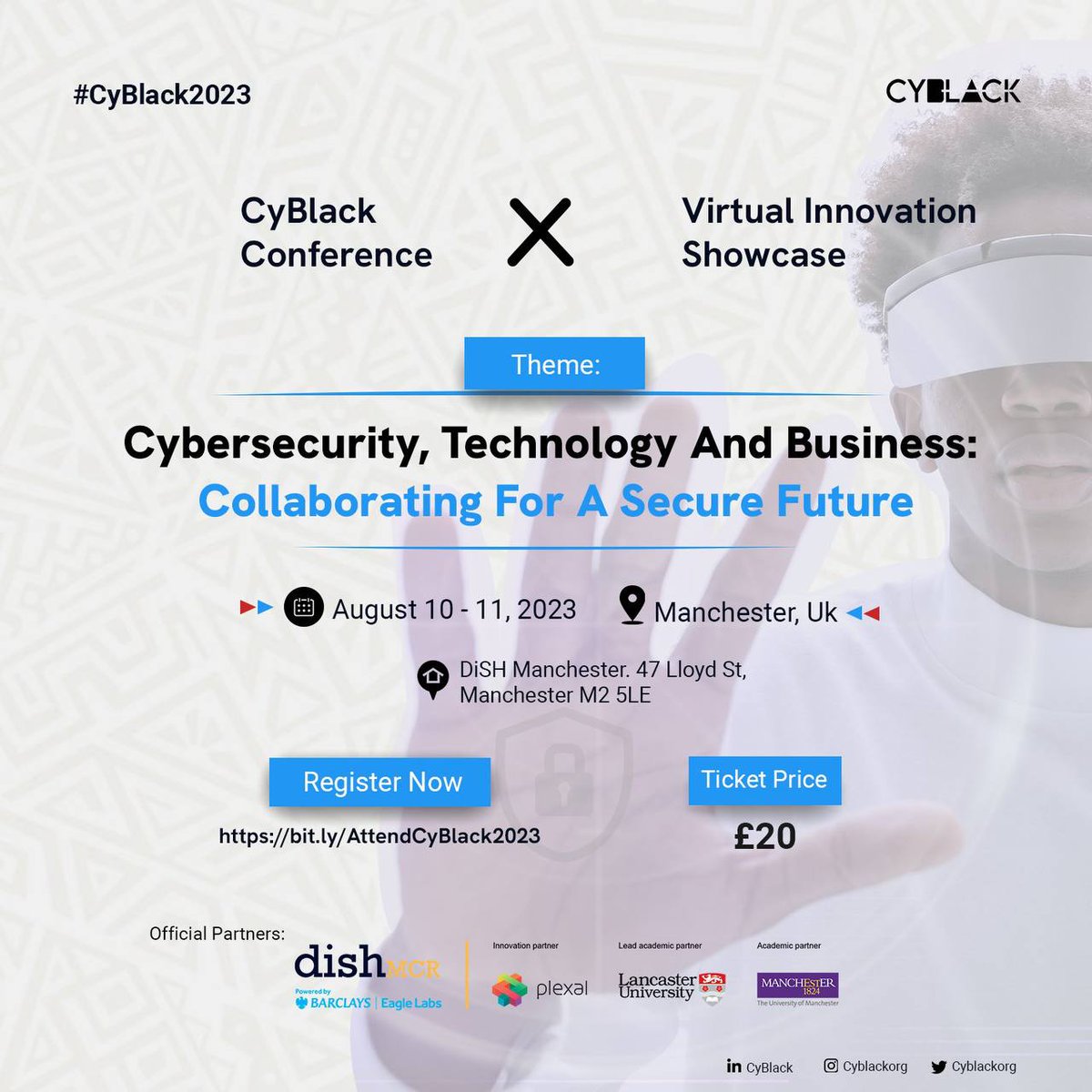 IpnerdCyber's tweet photo. https://t.co/CDdw9oUz0K  

Have you registered for the Cyblack conference on the 10th of August 2023 in Manchester?

This is a great opportunity for you to collaborate with experts in the field of cybersecurity. https://t.co/oorMMac3VD