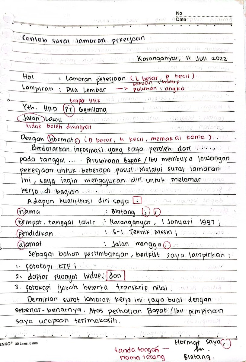 noenaaniaa's tweet photo. [ catatan materi kelas 12 ; surat lamaran pekerjaan — bahasa indonesia ] https://t.co/w9K7Qu2NHW