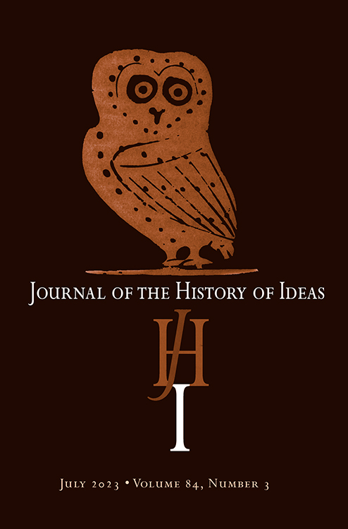 New issue of Journal of the History of Ideas Vol. 84, No. 3 (2023) muse.jhu.edu/issue/51231 @ProjectMUSE @PennPress @JHIdeas