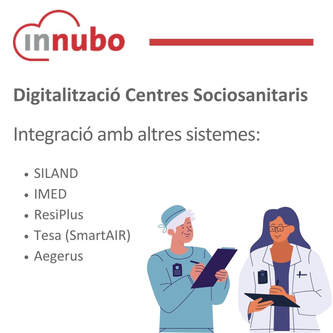 innubo's tweet photo. 🔗💡 La solución de #digitalització de #Ibernex s'integra amb sistemes líders com #SILAND, #IMED, #ResiPlus, #Tesa i #Aegerus! Facilita la gestió eficient en centres sociosanitaris. Potencia el teu centre amb la nostra tecnologia d'avantguarda! 🏥💻🚀 https://t.co/MPazEbCvgX