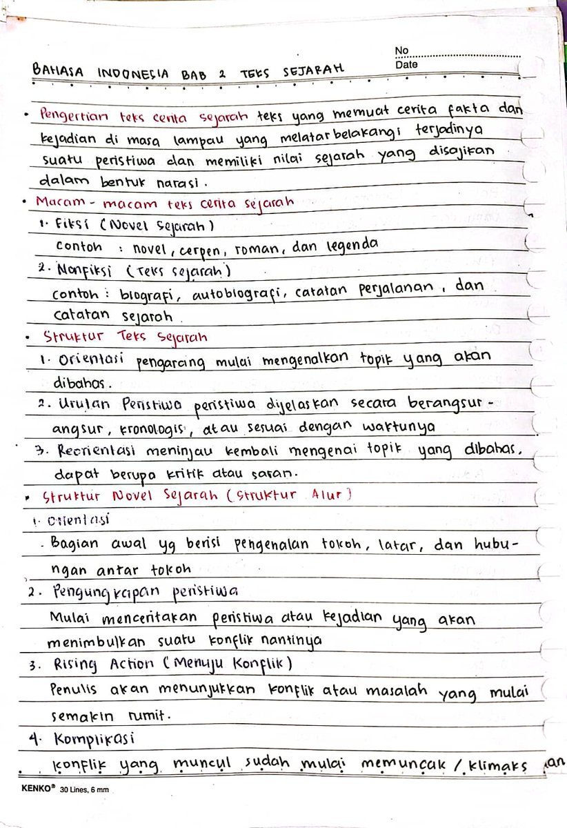 noenaaniaa's tweet photo. [ catatan materi kelas 12 ; teks sejarah — bahasa indonesia ] https://t.co/CjOjsJ2Usm