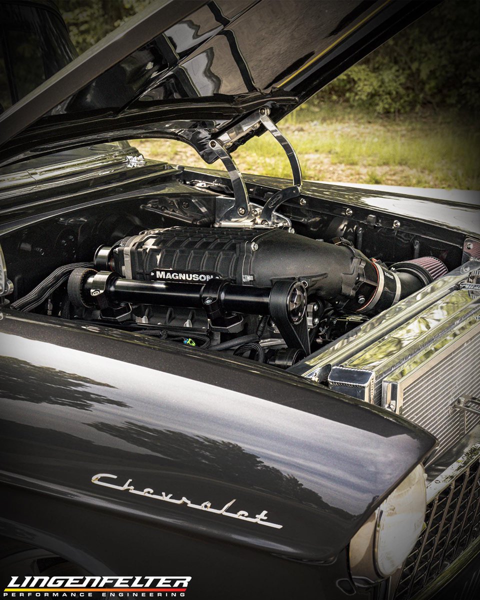 LingenfelterLPE's tweet image. This #Lingenfelter '55 Chevy #restomod has a 900 HP #LS9 tucked under the hood that's eager to put you in the rear-view mirror 😏

#EliminatorSpec Engines are engineered for the track, bred for the street 💪🏁

#LPE #MaggieOnTop #MagnusonSuperchargers #LingenfelterPowered