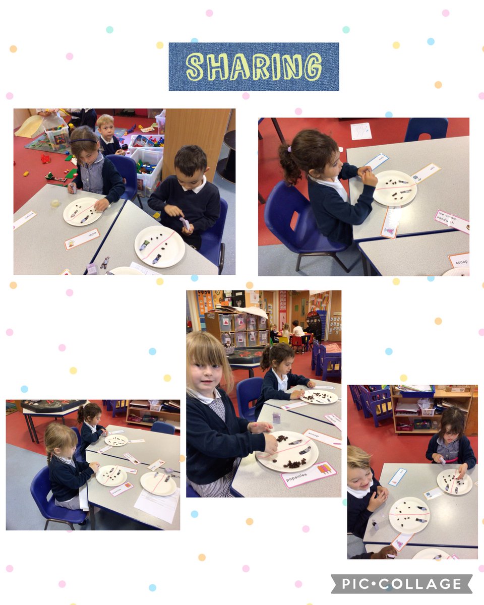 #NumeracyandMathematics We have been learning to group and share quantities of numbers to help share out snacks evenly between our friends in groups of 2s, 3s and 4s. We had lots of discussions surrounding uneven numbers and what we could do to make things fair!