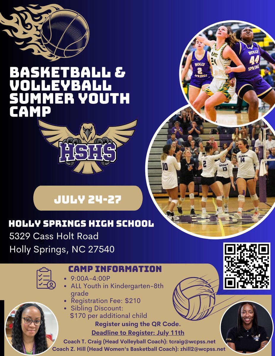 Rise and shine! ☀️ There are only TWO days left to register for the basketball and volleyball summer youth camp! Camp is open to ANY child in grades K-8 for the 23-24 school year. Register and get more info here: …wksbballvballsummercamp.my.canva.site 🏀🏐😎