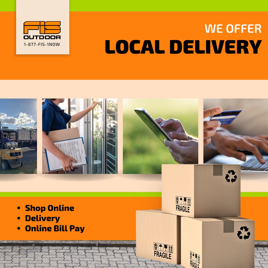 fisoutdoor's tweet photo. We will deliver to the job location or any location of your choosing. If you order early in the day, we can typically deliver the same day! 🚛
Contact your local branch to find out more information.
#FISOutdoor https://t.co/xP8cVsAd8w