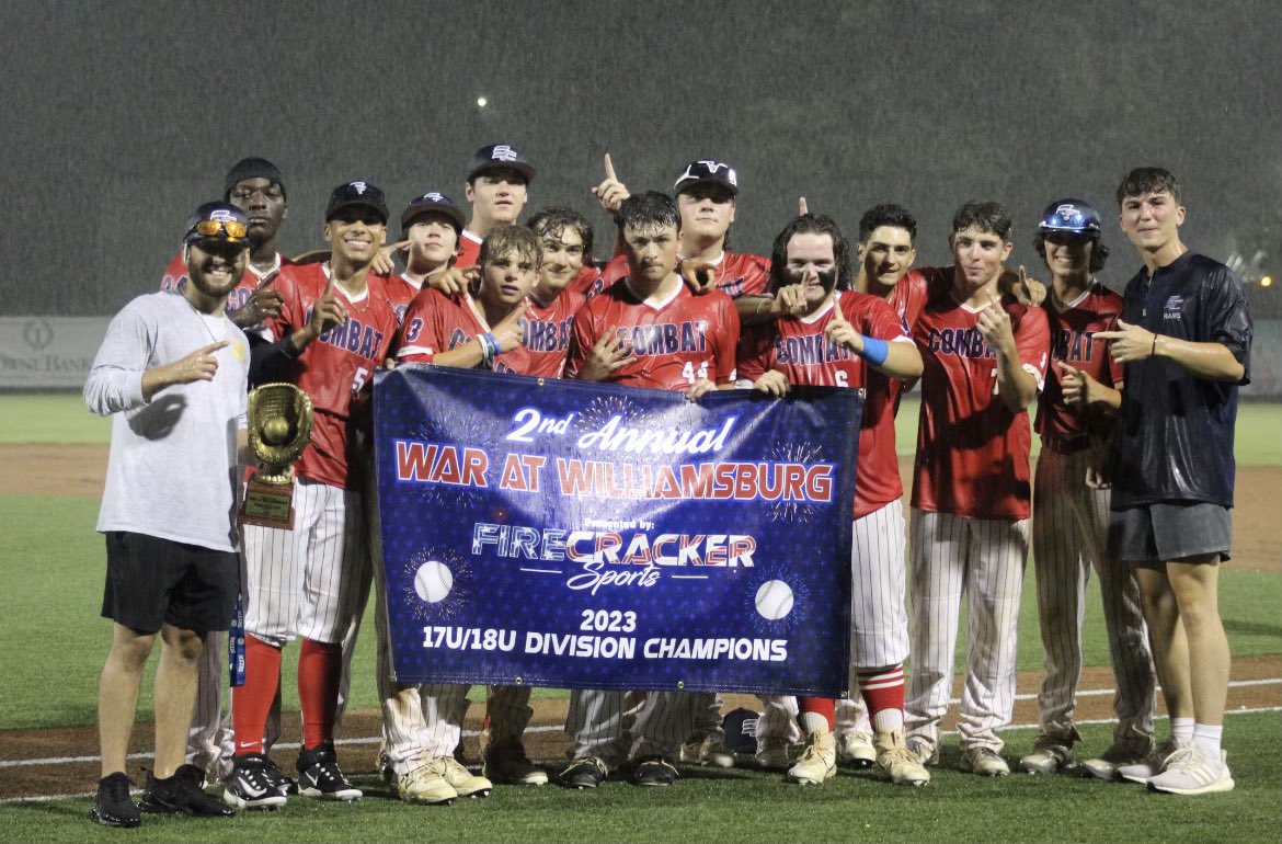 Congrats to the Combat/Rams for winning the @firecrackerbaseball War at Williamsburg 17U/18U Championship! #dreambig #champs #family