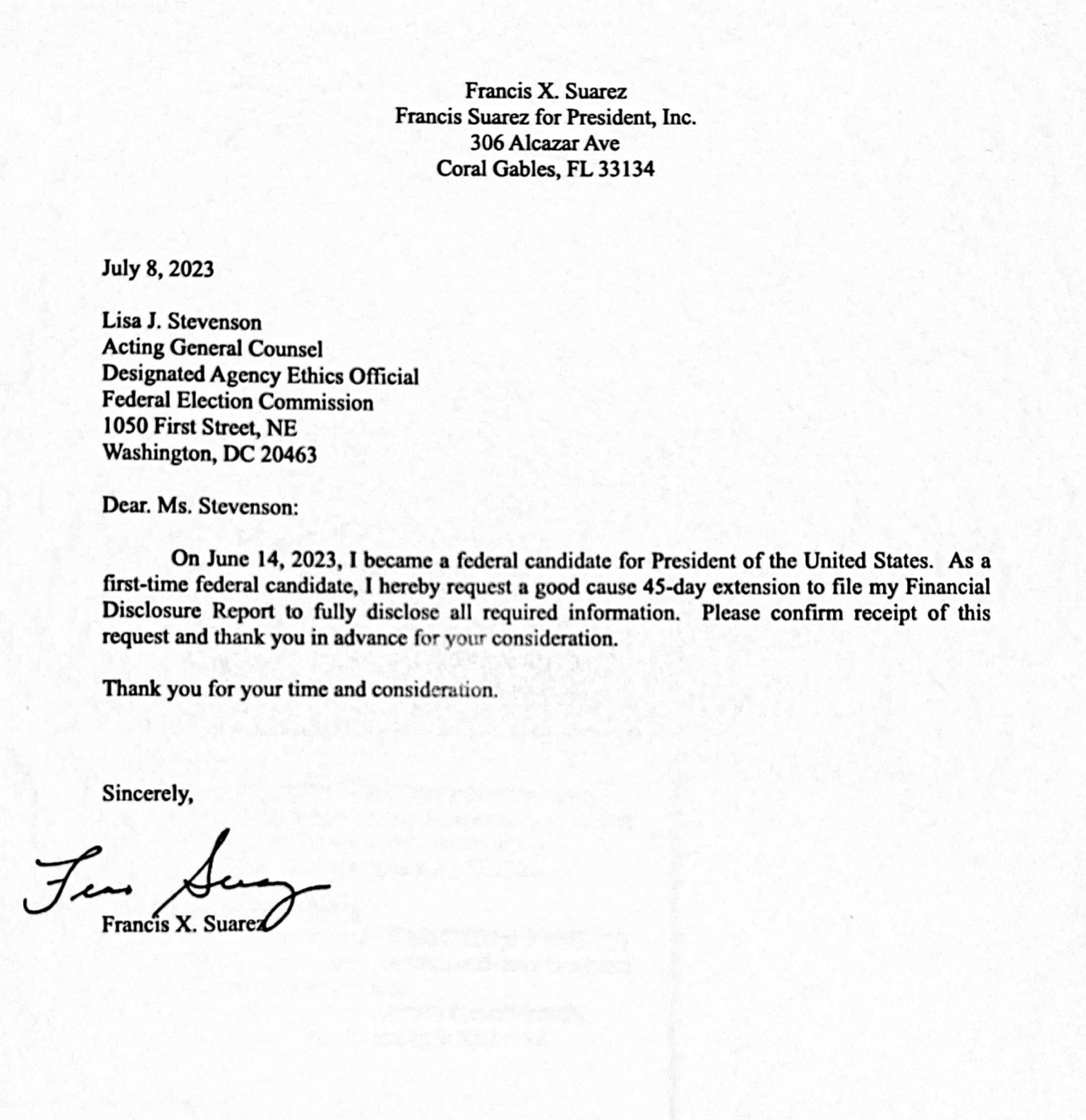 Dave Levinthal on Twitter " FrancisSuarez to FEC The public can't