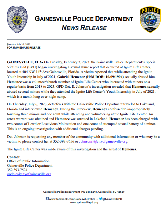 gainesvillepd on Twitter: "MAN ARRESTED IN LAKELAND FOR SEXUAL BATTERY ...