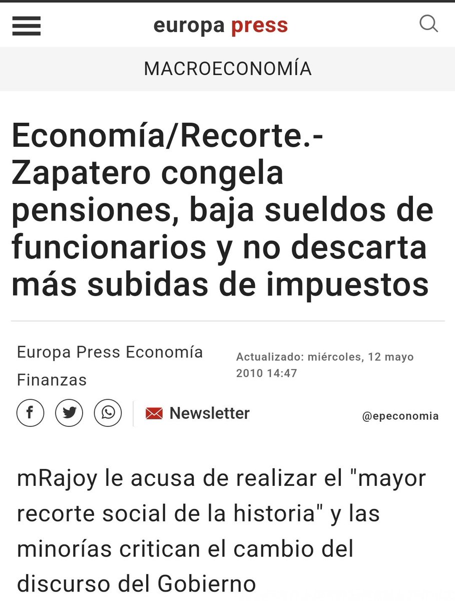 dlacalle's tweet image. Pedro Sánchez diciendo que Zapatero no congeló las pensiones... miente otra vez, y él voto a favor de la medida como diputado.

ccoo-servicios.es/html/17462.html