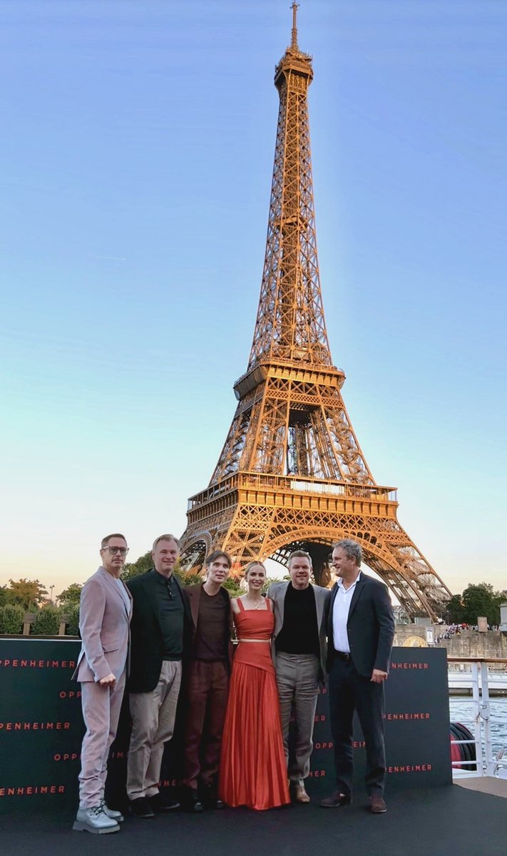 The #Oppenheimer cast joins Christopher Nolan in Paris. Experience the movie in theaters 7 21 23.