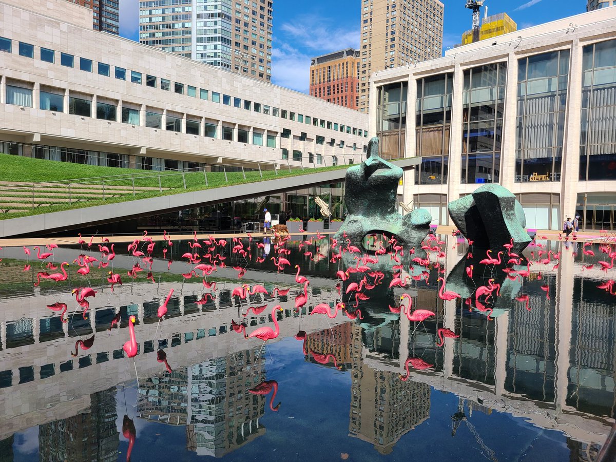 Great day to check out the flamingos at <a href="/LincolnCenter/">Lincoln Center 🪩</a>!