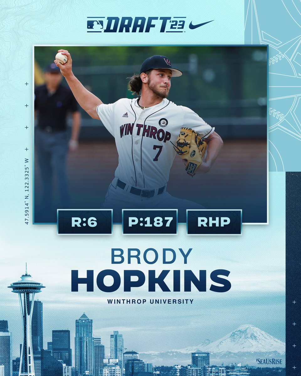 Welcome to the Emerald City!

<a href="/brodyhopkins11/">Brody Hopkins</a>, a RHP out of <a href="/WinthropBSB/">Winthrop Baseball</a>, is our next pick in the 2023 #MLBDraft.