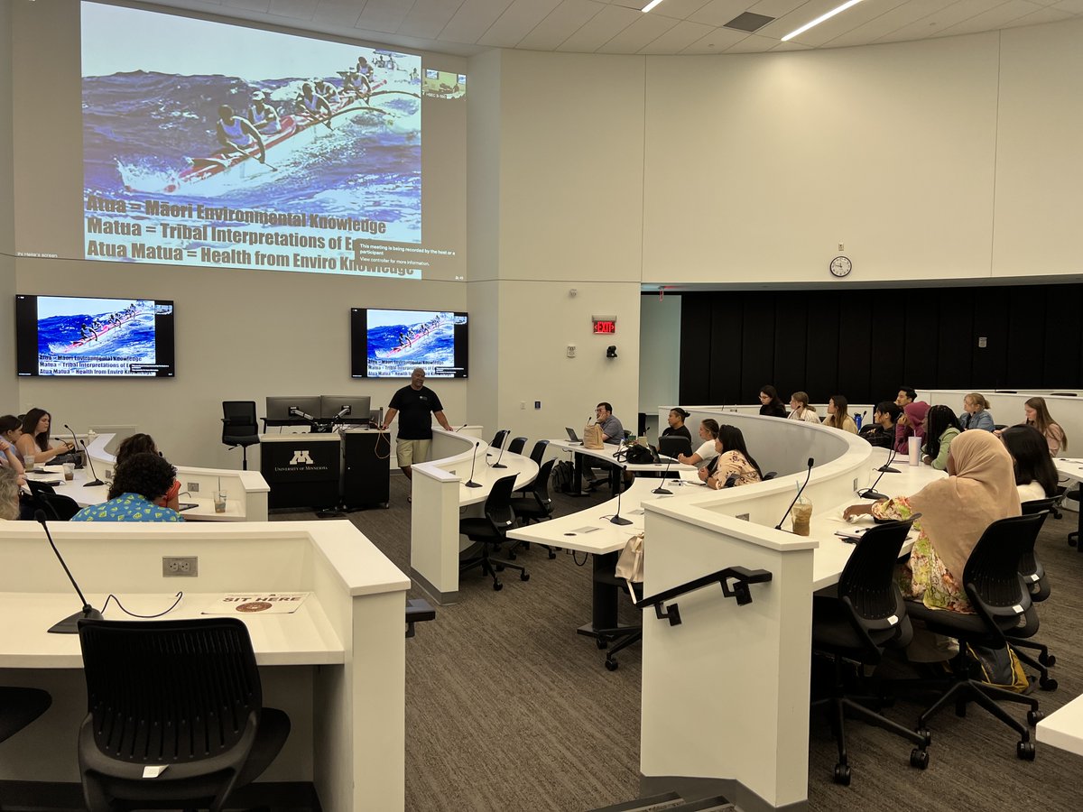 C2DREAM_MN's tweet photo. We want to say BIG 'Thank you' to Dr. Ihirangi Heke for presenting to an in-person &amp; online audience today at the @umnmedschool‼️ He walked through Atua (Māori environmental knowledge) Matua (putting it into practice) - a traditional health framework. We can't wait for next time! https://t.co/UXzjPOb8uB