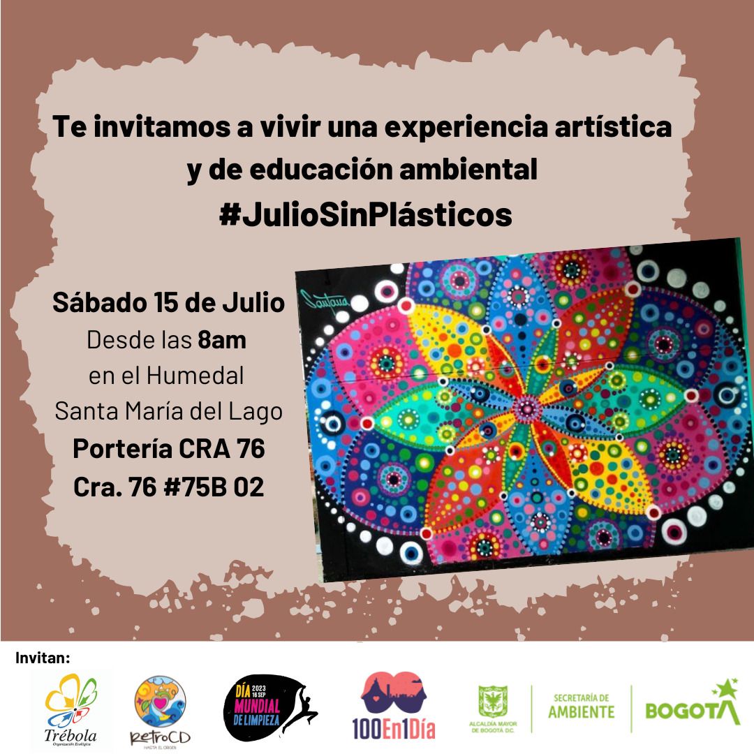 TrebolaOrg's tweet image. Este sábado 15 de julio nos vemos en el humedal Santa María del Lago para activar la energía del día mundial de limpieza, con actividades de arte y educación ambiental ♻️📀 #SinPlásticos