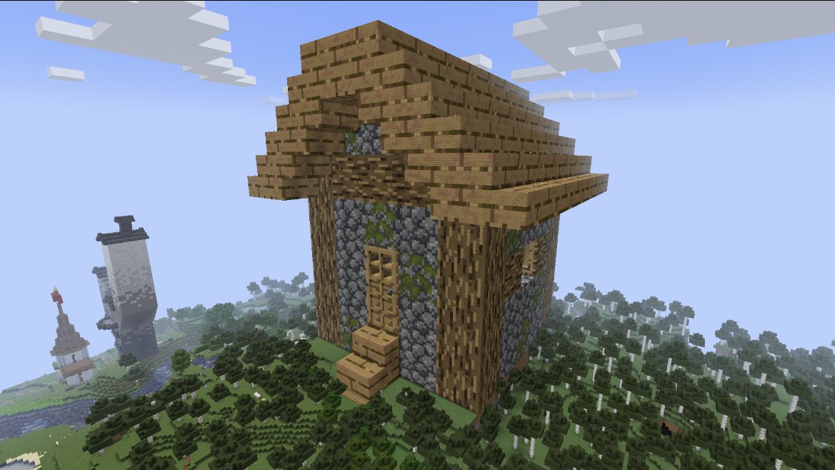 Casa na montanha para usar no começo do survival do Minecraft