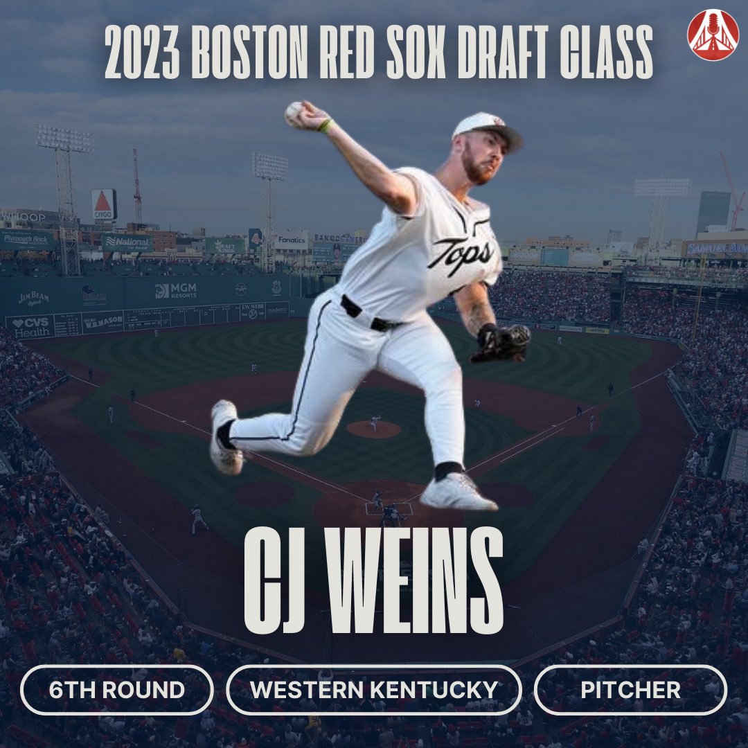 The Red Sox select Pitcher CJ Weins from Western Kentucky with their 6th round pick