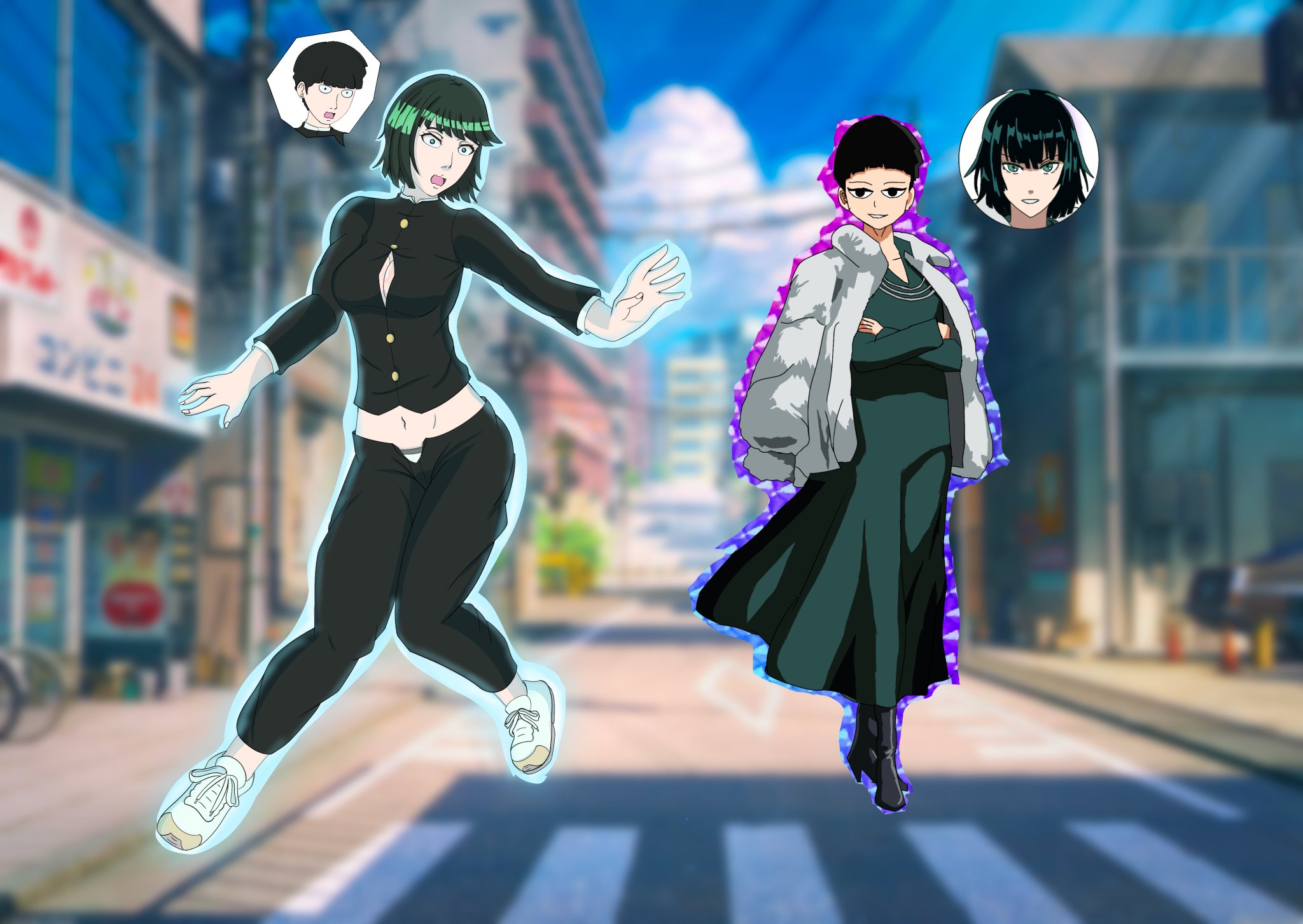 Yumi on Twitter "Fubuki and Mob Body Swap Art Collab with