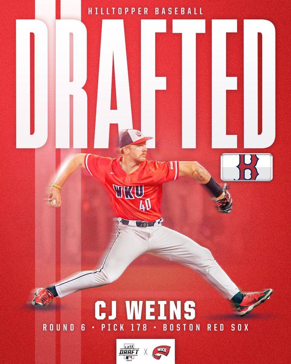 The Hill ➡️ <a href="/RedSox/">Red Sox</a> 

<a href="/CJWeins/">CJ Weins</a> is selected in the sixth round of the <a href="/MLBDraft/">MLB Draft</a>!

#GoTops